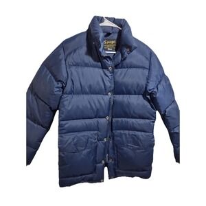 Vintage Spiegel Blue Puffer‎ Jacket Quilted Insulated Winter Coat Mens XS Navy
